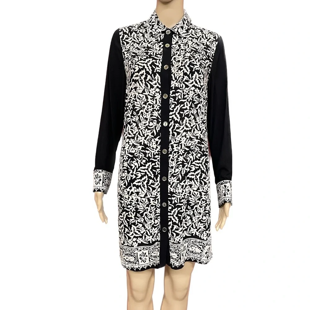 Soft Surroundings Button Shirt Mini Dress/Tunic Size Medium